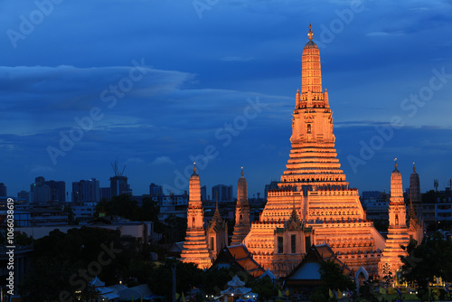 Temple Of Dawn (Wat Arun) one of the most spectacular and recognizable Thai landmarks. Bangkok ,Thailand
 photo