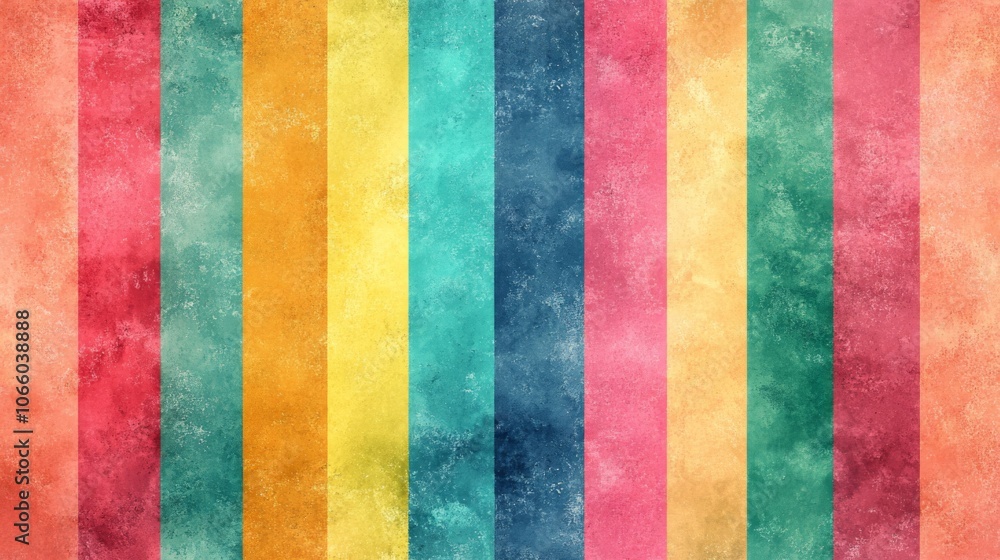 Fototapeta premium Abstract Colorful Vertical Stripes with Grunge Texture