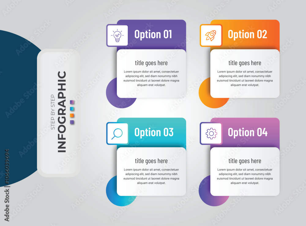 Professional modern stepts by steps infographic model Professional modern stepts by steps infographic model