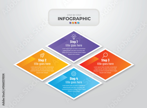 Professional modern stepts by steps infographic model