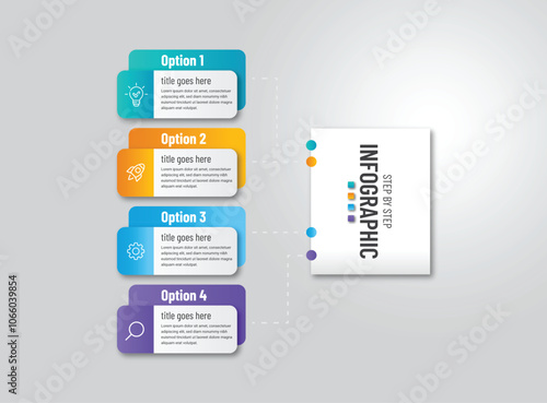 Professional modern stepts by steps infographic model