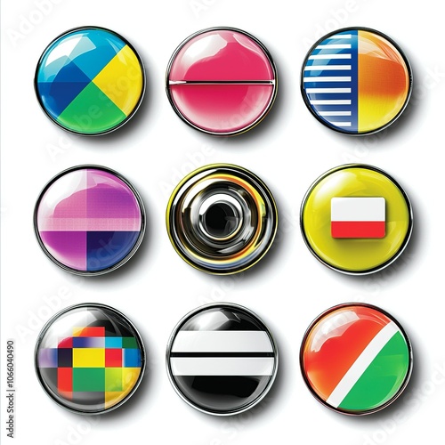 Free Download User interface buttons, GUI button UI elements isolated on white background - GFXLoad