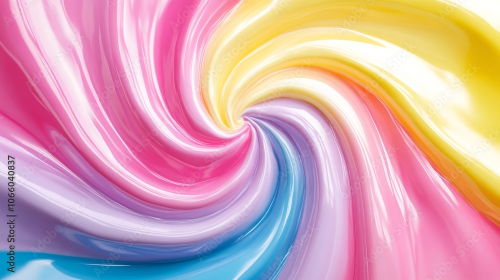 Obraz premium Abstract Swirling Pastel Colors in a Spiral Pattern