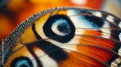 A Detailed Close-Up of a Butterfly Wing's Pattern and Texture photo