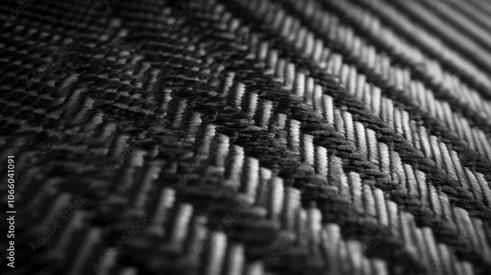 Close-up of a Black and White Interwoven Fabric Texture Close-up of a Black and White Interwoven Fabric Texture