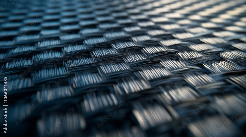 Fototapeta premium Close-up of a Woven Black Fabric with a Diagonal Pattern