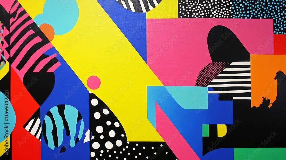 Obraz premium Abstract Geometric Pattern with Vibrant Colors and Geometric Shapes