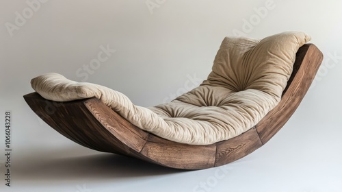 Unique Curved Lounge Chair Design in Neutral Tones