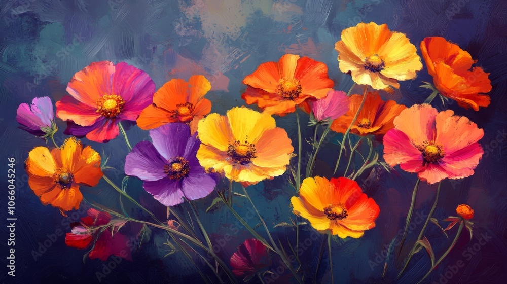Vibrant Floral Bouquet with Orange, Yellow, Pink, and Purple Flowers Vibrant Floral Bouquet with Orange, Yellow, Pink, and Purple Flowers