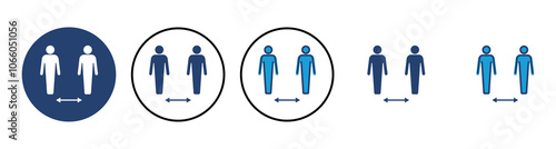 Social distance icon vector. social distancing icon. self quarantine sign