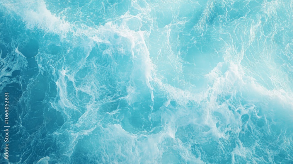 Obraz premium Overhead View of Ocean Water with Foam and Bubbles