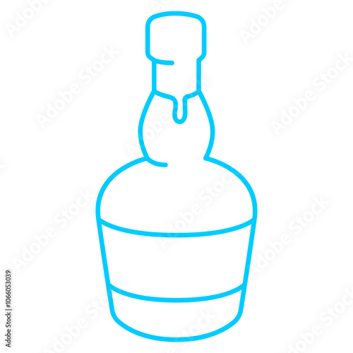 Minimalist Blue Outline of a Bottle