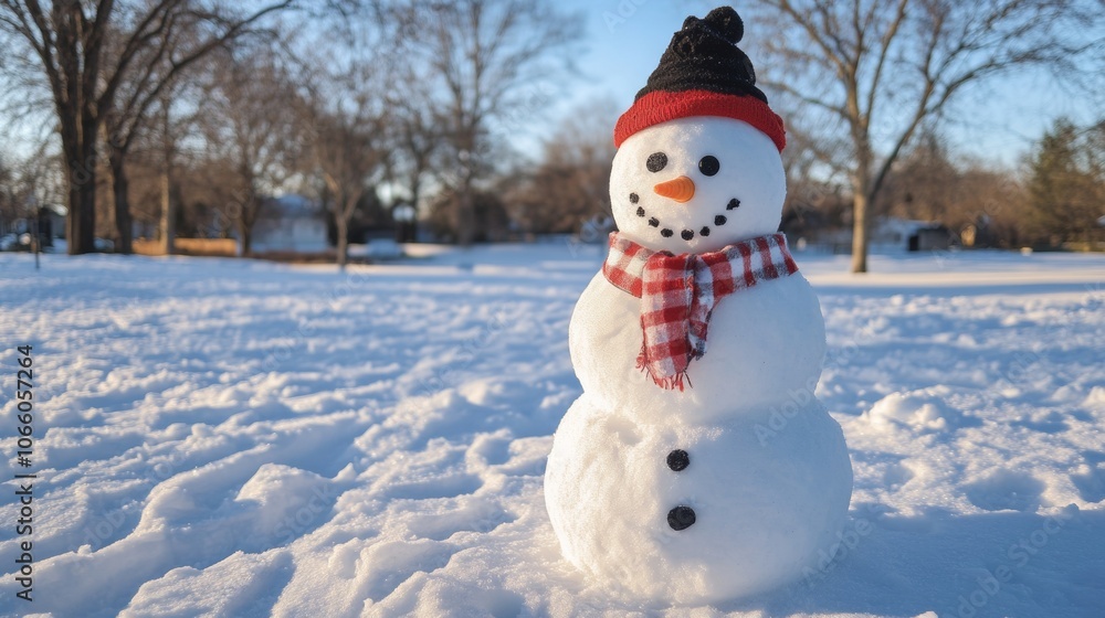 snowman in the snow at a sunrise snowman in the snow at a sunrise