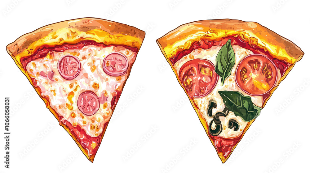 Delicious Neapolitan Pizza Slices on a Transparent Background Generative AI Delicious Neapolitan Pizza Slices on a Transparent Background Generative AI