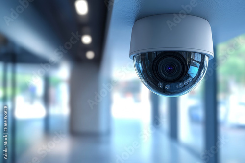 Modern home featuring discreet CCTV camera for enhanced security and surveillance. This sleek design blends seamlessly into environment, ensuring safety without compromising aesthetics