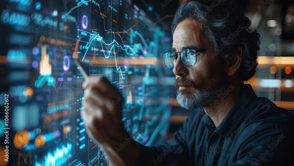 AI-Powered Business Analysis with Virtual Screen and Financial Data Visualization AI-Powered Business Analysis with Virtual Screen and Financial Data Visualization