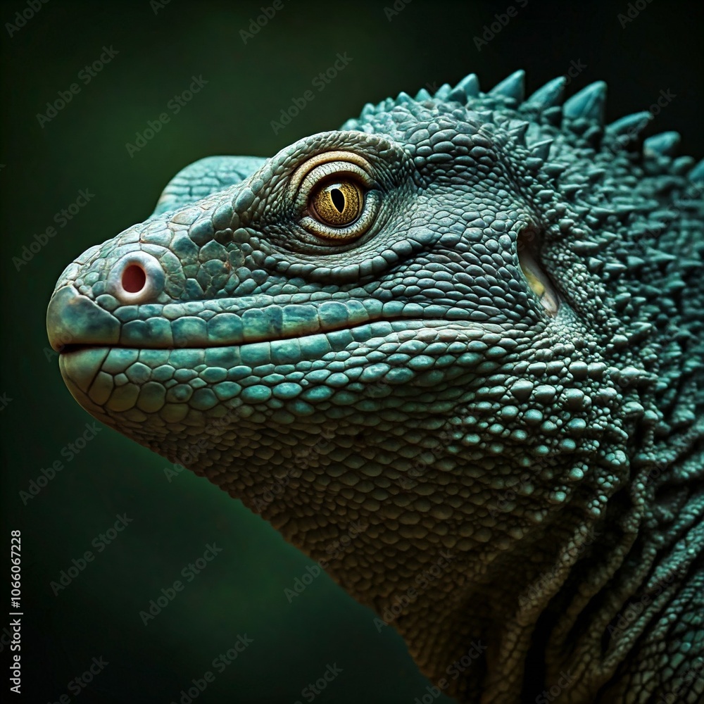 Fototapeta premium Green lizard closeup