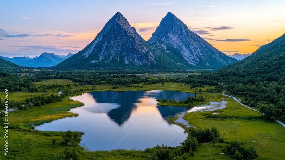 A Stunning Birds-Eye View of a Serene Landscape Showcasing Nature's Tranquil Beauty and Harmony A Stunning Birds-Eye View of a Serene Landscape Showcasing Nature's Tranquil Beauty and Harmony
