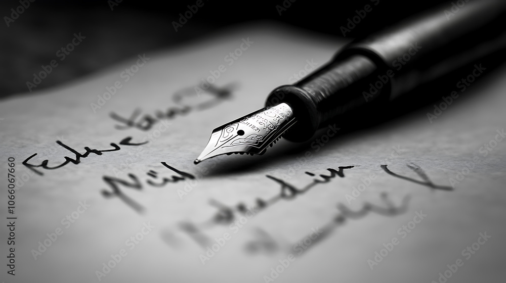 Fototapeta premium Close-up of a last will written with fountain pen