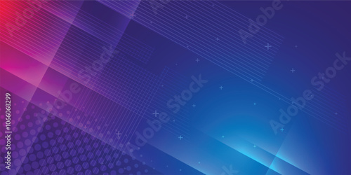 Blue abstract background in vector illustration with glow and light effects, with parallel lines, bright geometric shape, design futuristic and elegant.
