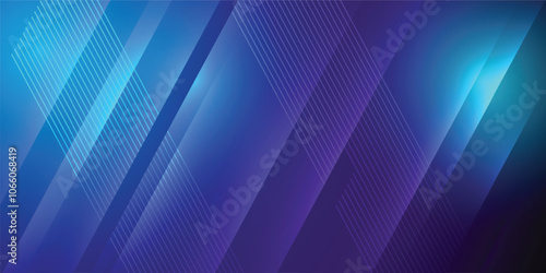 Blue abstract background in vector illustration with glow and light effects, with parallel lines, bright geometric shape, design futuristic and elegant.