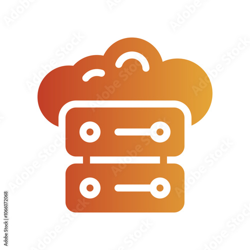 cloud computing flat gradient icon