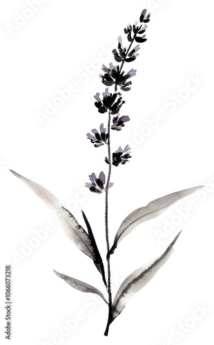 PNG Lavender flower illustration acanthaceae watercolor. photo