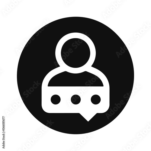 Avatar with chat bubble for business conversation icon design, talk person vector collection