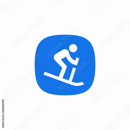 skiing sports icon sign vector