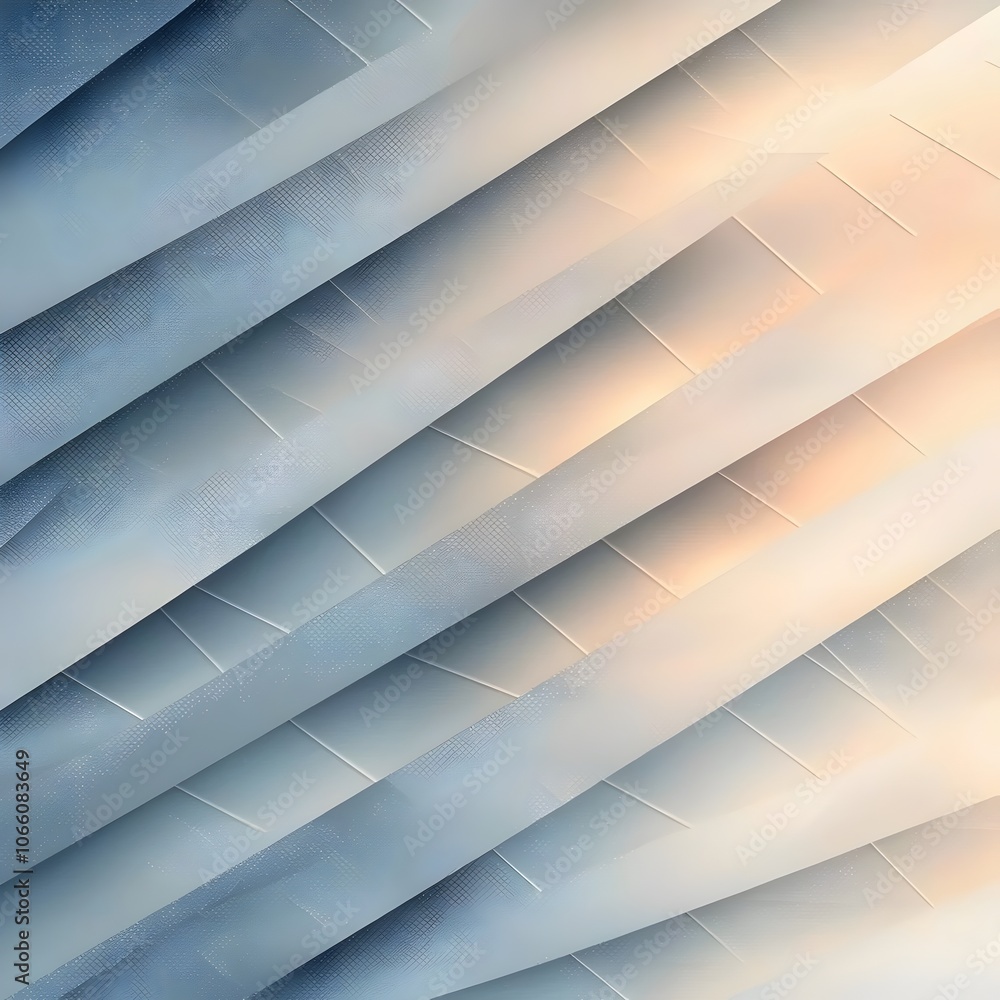 Obraz premium A mesmerizing abstract composition featuring layered, wavy patterns in cool tones of blue and soft beige, creating a tranquil and modern aesthetic.