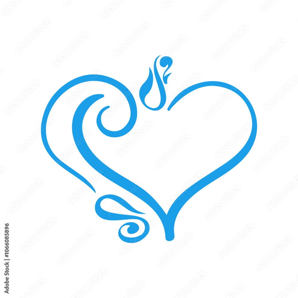 Fototapeta premium Heart clip art design on plain white transparent isolated background for card, shirt, hoodie, sweatshirt, apparel, tag, mug, icon, poster or badge