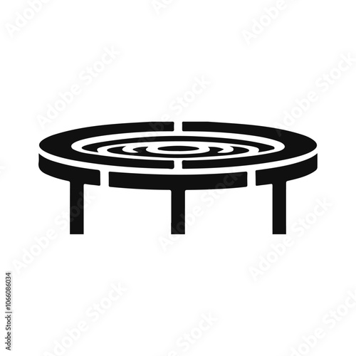 Sports cartoon jump exercise game trampoline vector icon design