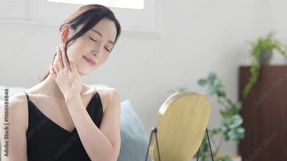 若い女性 セルフエステ ボディケア マッサージ Stock Video | Adobe Stock