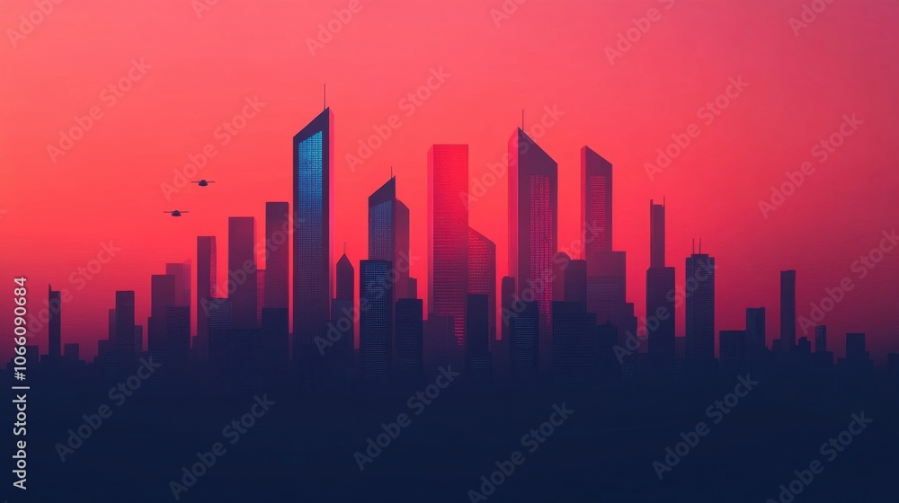Futuristic AI Cityscape with Holograms at Dusk Futuristic AI Cityscape with Holograms at Dusk