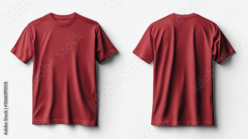 Red t-shirt mockup isolated on white background. photo