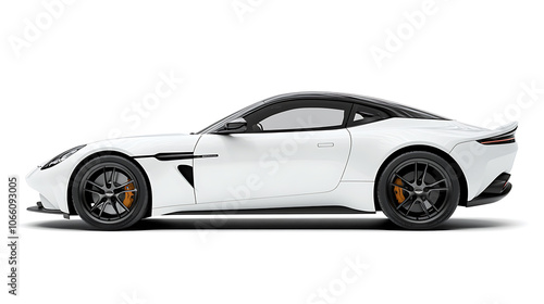 Generic and unbranded white sport car isolated on a white background