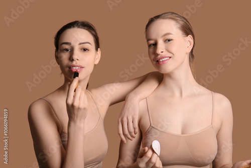 Young sisters doing makeup ...