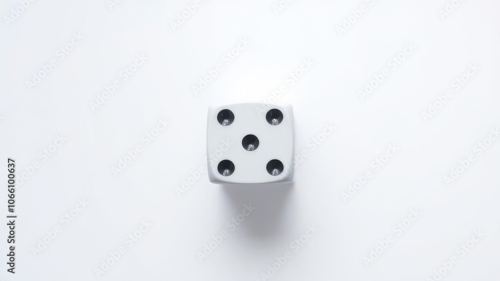 White dice on a clean white background, perfect for casino or gaming concepts, numbers, gaming White dice on a clean white background, perfect for casino or gaming concepts, numbers, gaming