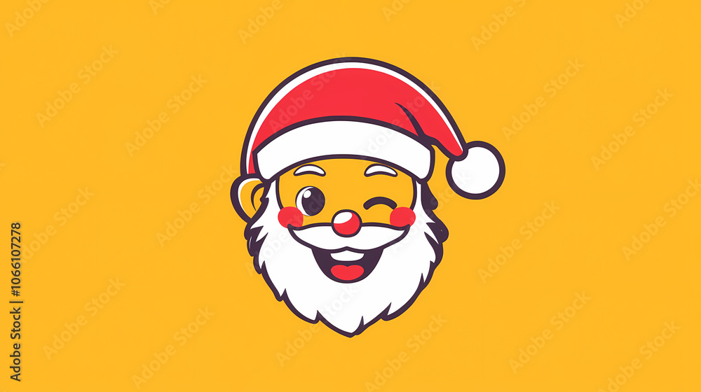 Cute funny smiling santa claus head icon vector image Cute funny smiling santa claus head icon vector image