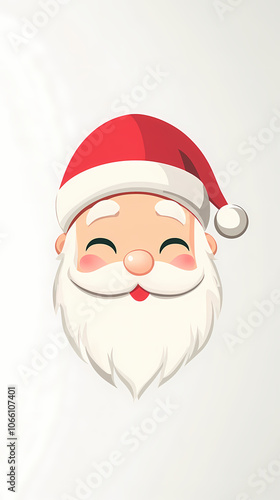 Cute funny smiling santa claus head icon vector image