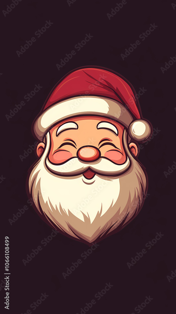 Cute funny smiling santa claus head icon vector image Cute funny smiling santa claus head icon vector image