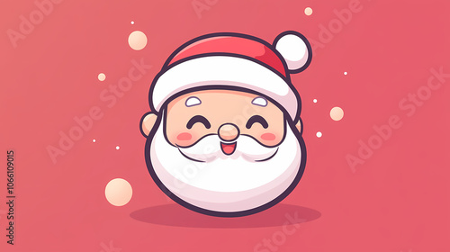 Cute funny smiling santa claus head icon vector image