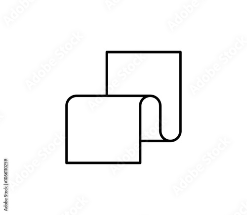 波打つ長い紙のシンプルなイラスト　ベクター　
