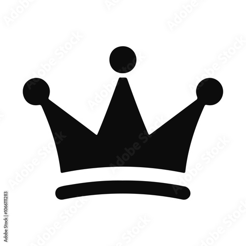 Queen luxury black silhouette crown vector icon design