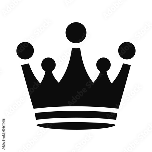 Queen luxury black silhouette crown vector icon design