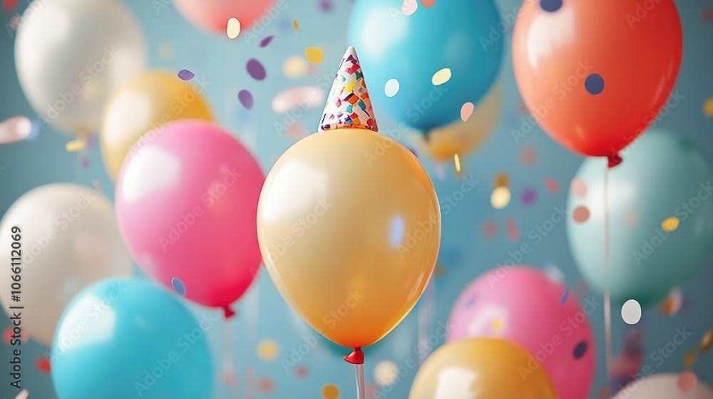 Colorful Balloons and Confetti Celebrating a Festive Party Atmosphere with Vibrant Decorations and Joyful Vibes Colorful Balloons and Confetti Celebrating a Festive Party Atmosphere with Vibrant Decorations and Joyful Vibes