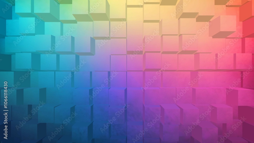 Cube extrude grainy gradient background pastel noise texture poster backdrop banner design, copy space Cube extrude grainy gradient background pastel noise texture poster backdrop banner design, copy space