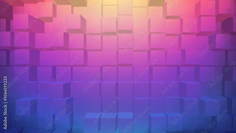 Cube extrude grainy gradient background pastel noise texture poster backdrop banner design, copy space Cube extrude grainy gradient background pastel noise texture poster backdrop banner design, copy space