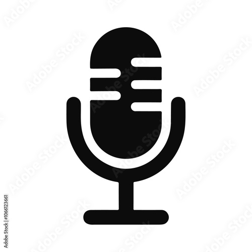 Broadcasting voice music microphone vector icon design