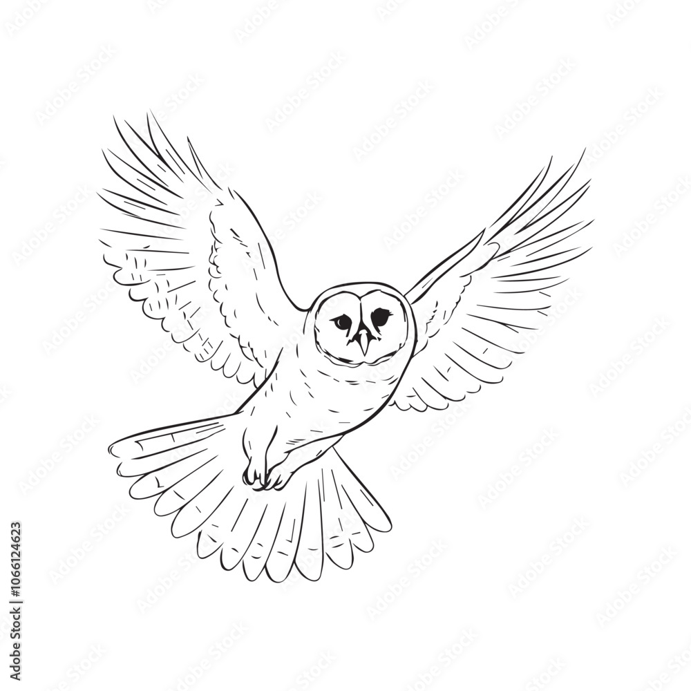Obraz premium Owl drawing vector design 